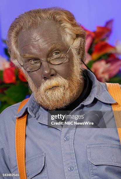 Paul Karason -- Air Date 2/6/08 -- Pictured: Paul Karason talks with NBC News' "Today" about turning permanently blue after using colloidal silver on...