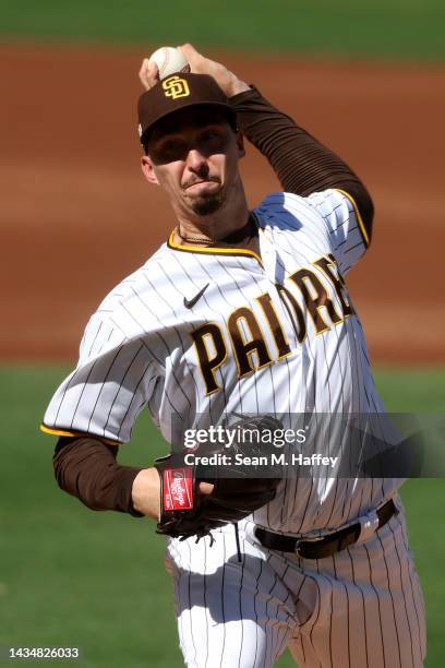 Blake Snell of the San Diego Padres pitches during the first inning against the Philadelphia Phillies in game two of the National League Championship...