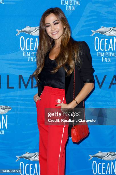 Giorgia Palmas attends the photocall for the movie "Broken Breath" at The Space Cinema Odeon on October 19, 2022 in Milan, Italy.