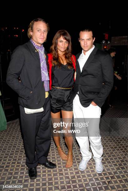 Heath Ledger, Helena Christensen and Casey Spooner attend the Mario Testino Party at the Bowery Hotel in New York.