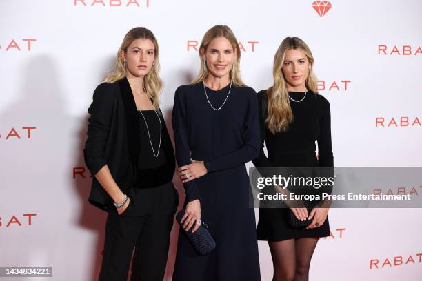 Helen Svedin and two of her daughters, Daniela and Martina Figo, attend the presentation event of the new 'RABAT Diamonds' collection where the...