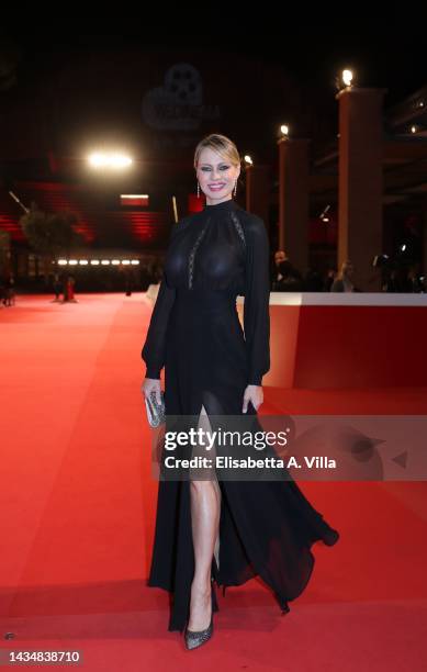 Anna Falchi attends the red carpet for "Lola" during the 17th Rome Film Festival at Auditorium Parco Della Musica on October 19, 2022 in Rome, Italy.