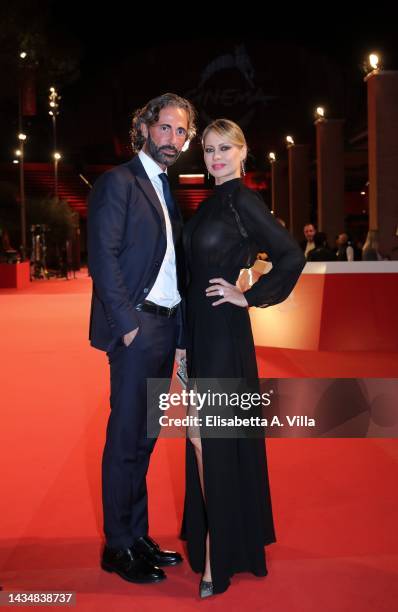 Anna Falchi and Walter Rodinò attend the red carpet for "Lola" during the 17th Rome Film Festival at Auditorium Parco Della Musica on October 19,...