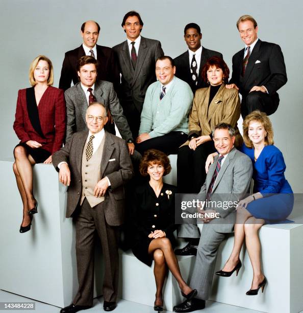 Season 3 -- Pictured: Richard Dysart as Leland McKenzie , Amanda Donohoe as Cara Jean 'C.J.' Lamb, Michael Tucker as Stuart Markowitz, Jill...