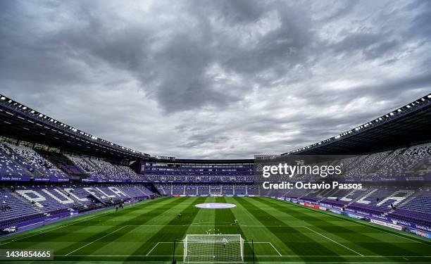 General view of the inside of the stadium prior to kick off of the LaLiga Santander match between Real Valladolid CF and RC Celta at Estadio...