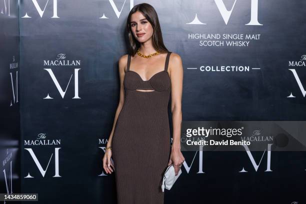 Sandra Gago attends The Macallan's presentation of M Collection at Real Academia de Bellas Artes on October 19, 2022 in Madrid, Spain.