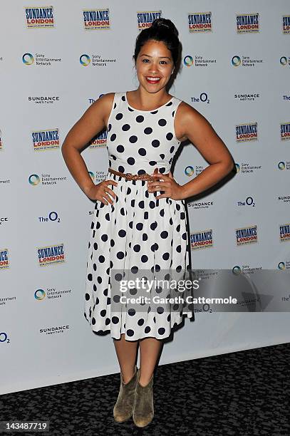 Actress Gina Rodriguez attends "Filly Brown" screening and Q&A during Sundance London at Cineworld 02 Arena on April 27, 2012 in London, England.