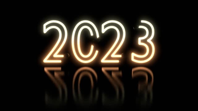 2023 New Years with Florescent Neon Lights