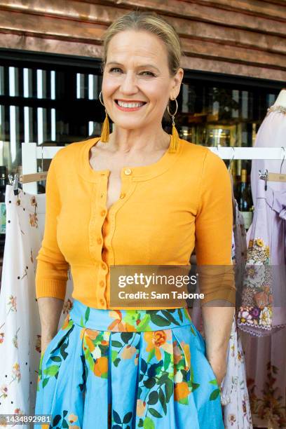 Shaynna Blaze attends the REVIEW Artist Collaboration Collection Launch on October 20, 2022 in Melbourne, Australia.