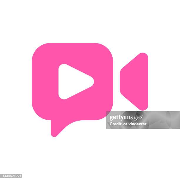 video call speech bubble icon design - live event stock illustrations