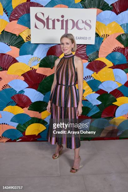 Naomi Watts attends the Stripes Launch Party hosted by Amyris and Naomi Watts on October 19, 2022 in Pacific Palisades, California.
