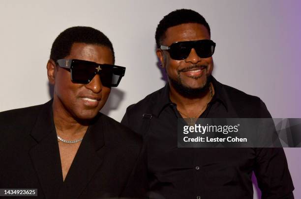 Kenny "Babyface" Edmonds and Chris Tucker attends the listening party for the release of his album "Girls Night Out" on October 19, 2022 in...