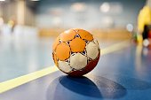 Handball ball on field