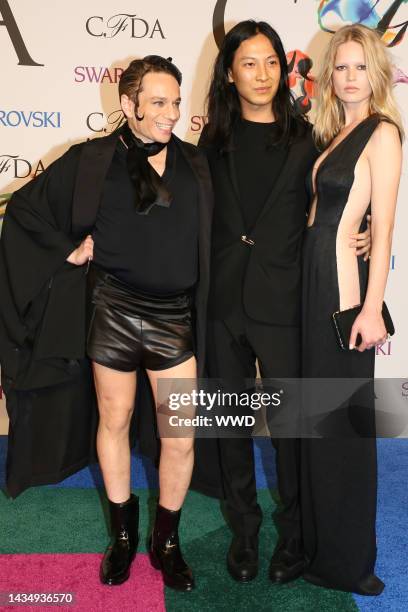 Chris Kattan, Alexander Wang and Anna Ewers attend 2014 CFDA Awards at Alice Tully Hall.