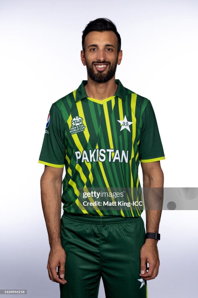 Pakistan Shvan Shan Masood poses during the Pakistan ICC Men's T20 Cricket World Cup ...