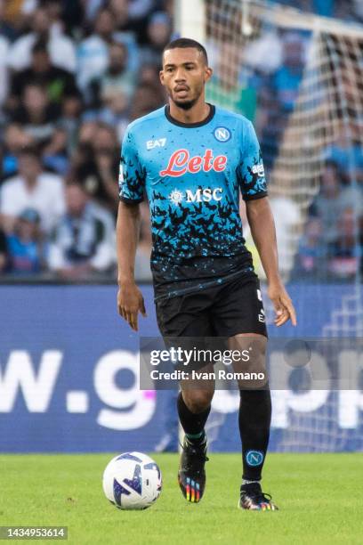 Juan Jesus of SSC Napoli in action during the Serie A match between SSC Napoli and Bologna FC at Stadio Diego Armando Maradona on October 16, 2022 in...