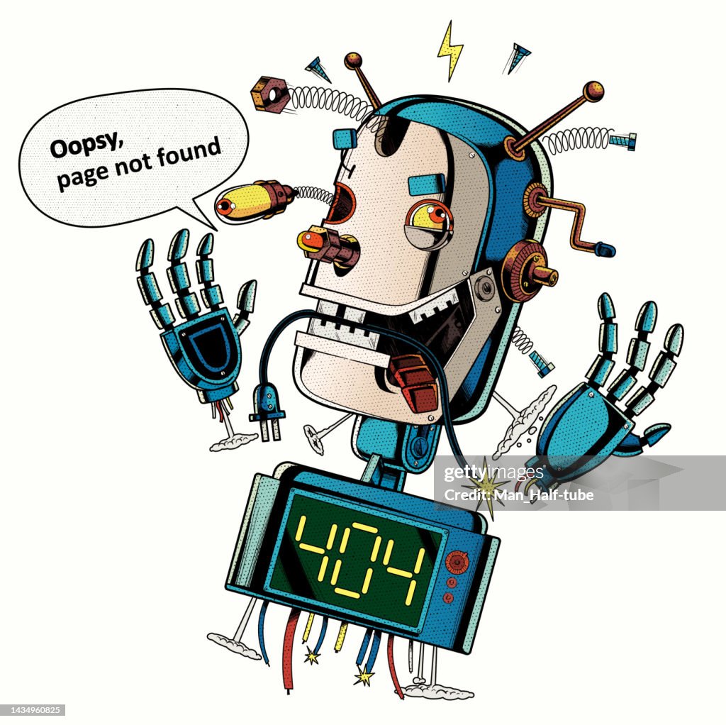 Broken Robot Error 404 Page
