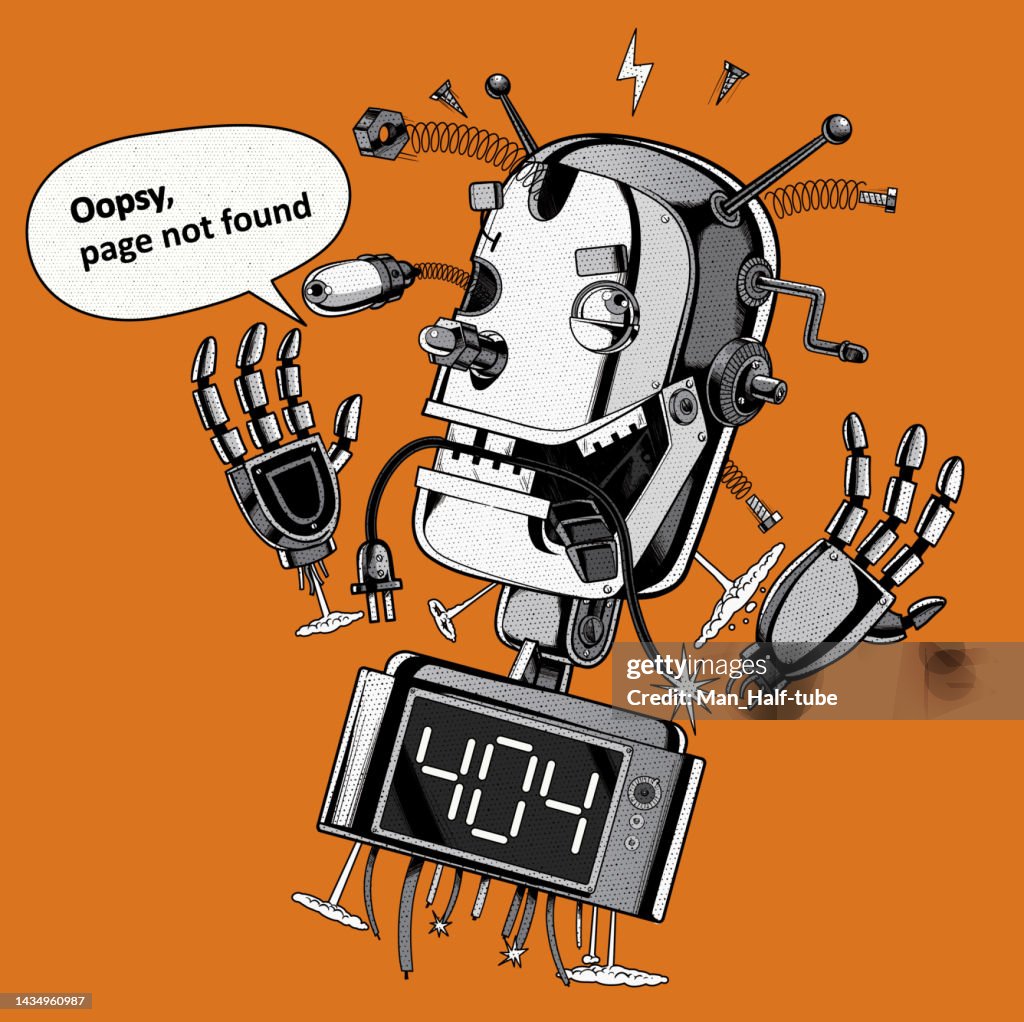 Broken Robot Error 404 Page