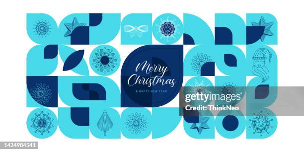 illustrazioni stock, clip art, cartoni animati e icone di tendenza di merry christmas card con fiocchi di neve - christmas bauble