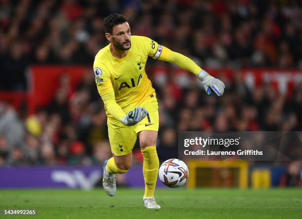 Hugo Lloris of Tottenham Hotspur in action during the Premier League match between Manchester United and Tottenham Hotspur at Old Trafford on October...