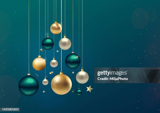 new year and happy christmas background - christmas ornaments stock-grafiken, -clipart, -cartoons und -symbole