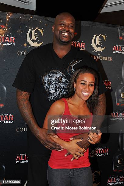 Former NBA Player Shaquille O'Neal and girlfriend Nicole "Hoopz" Alexander attend C By Courvoisier And Shaquille O'Neal Celebrate The "C if U Can...