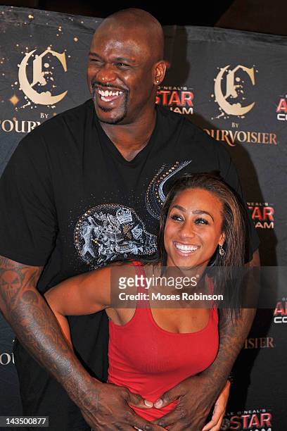 Former NBA Player Shaquille O'Neal and girlfriend Nicole "Hoopz" Alexander attend C By Courvoisier And Shaquille O'Neal Celebrate The "C if U Can...