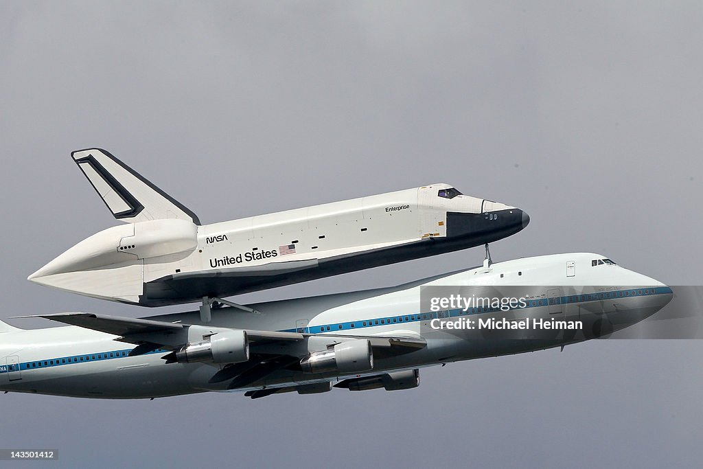 Space Shuttle Enterprise Arrives In New York Atop A 747