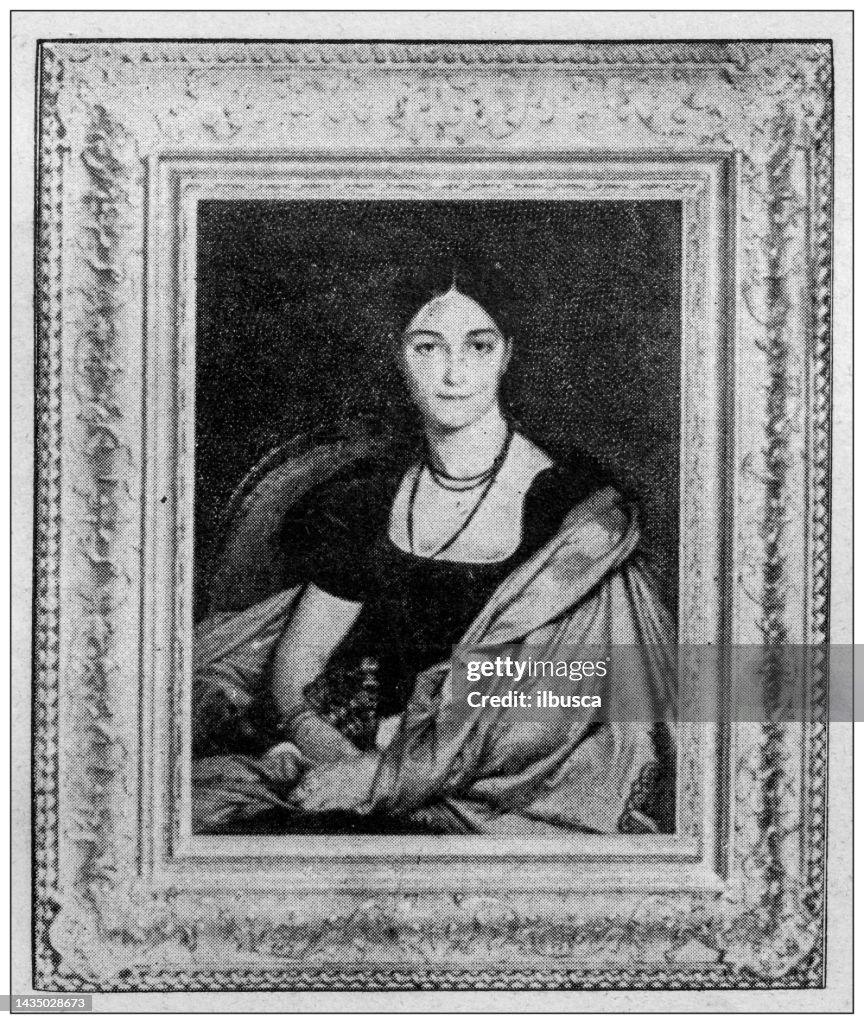 Antique image: Painting in Chateau de Chantilly, Madame Devaucay by Jean-Auguste-Dominique Ingres