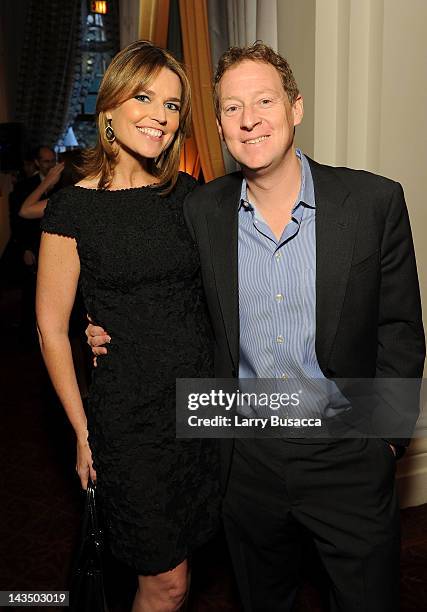 Savannah Guthrie of NBC and Michael Feldman attend the PEOPLE/TIME Party on the eve of the White House Correspondents' Dinner on April 27, 2012 in...