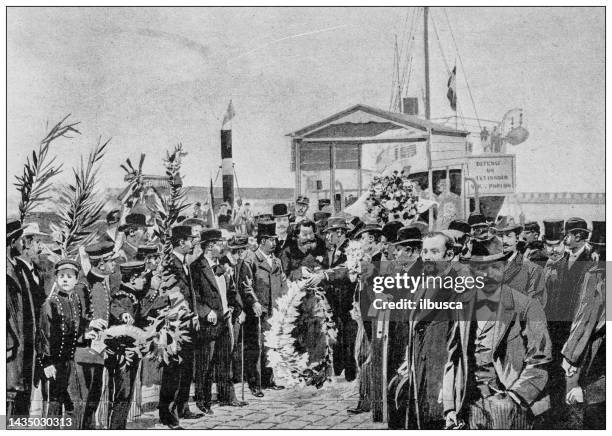 antique image: edouard drumont in algiers - algeria stock illustrations