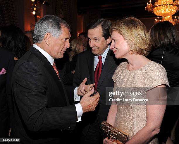 Les Moonves of CBS, Chris Wallace of Fox News and Lorraine Smothers attend the PEOPLE/TIME Party on the eve of the White House Correspondents' Dinner...