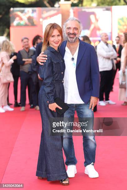Valentina Cenni and Stefano Bollani attend the red carpet for "Souvenir D'Italie" during the 17th Rome Film Festival at Auditorium Parco Della Musica...