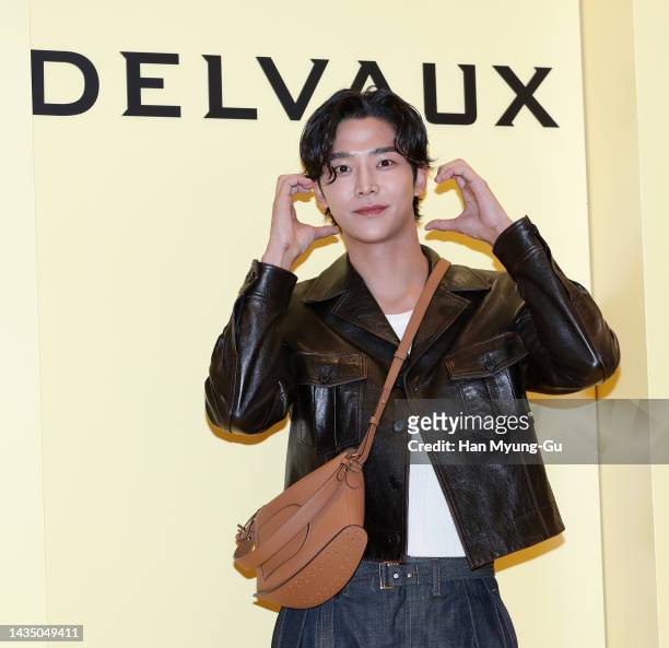 Ro Woon aka RoWoon attends the photocall for "DELVAUX" pop-up store at The Galleria Department Store on October 20, 2022 in Seoul, South Korea.