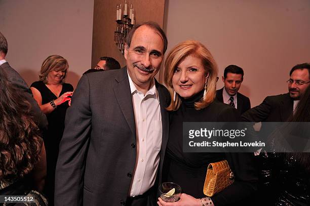 David Axelrod and Arianna Huffington attend Google & Hollywood Reporter Host an Evening Celebrating The White House Correspondents' Weekend on April...