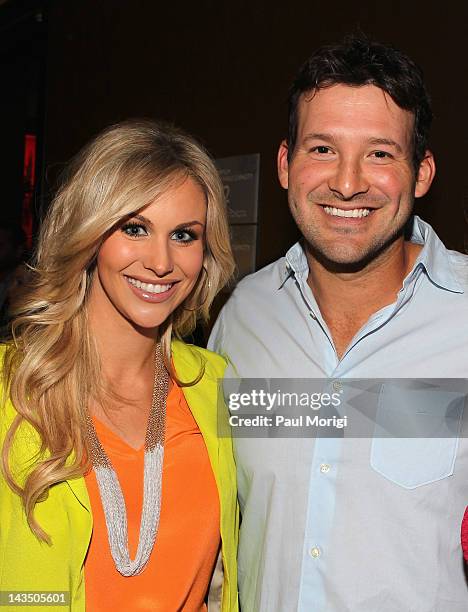 Candice Crawford and NFL player Tony Romo attend Google & Hollywood Reporter Host an Evening Celebrating The White House Correspondents' Weekend on...