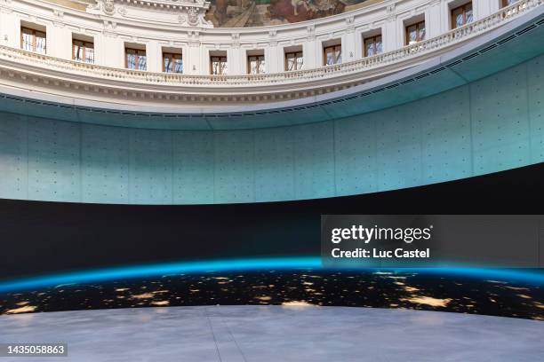 General View of the Bourse de Commerce with the Work of Artist Anri Sala, Time no Longer on October 18, 2022 in Paris, France.