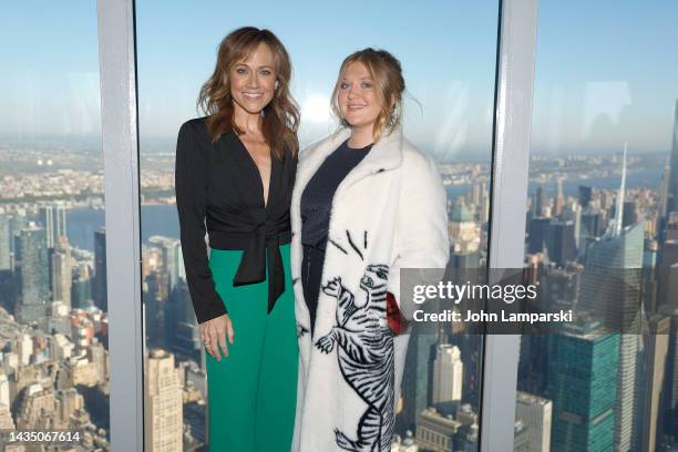 Nikki DeLoach and Jaicy Elliot visit the Empire State Building on October 20, 2022 in New York City.