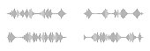 Set of sound or audio wave icon. Soundwave, social media message, voice assistant, audio. Sound waveform pattern for music player, podcasts, video editor, voise message, dictaphone. Vector