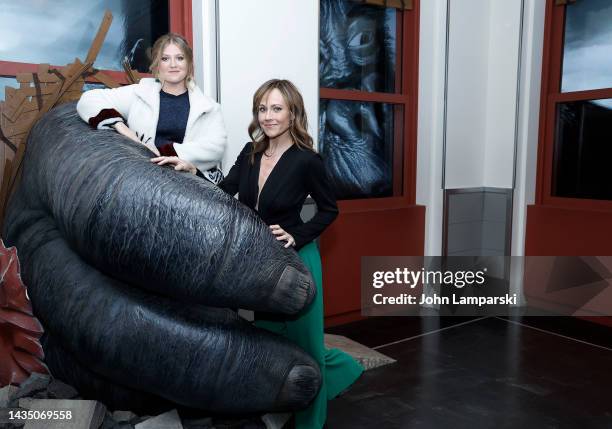 Jaicy Elliot and Nikki DeLoach visit the Empire State Building on October 20, 2022 in New York City.