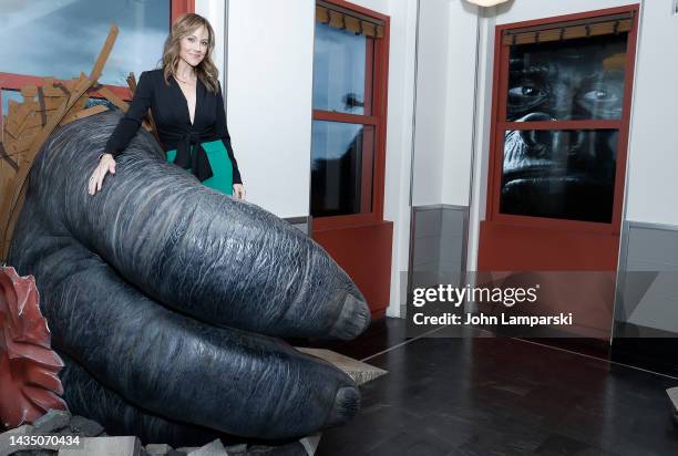 Nikki DeLoach visits the Empire State Building on October 20, 2022 in New York City.