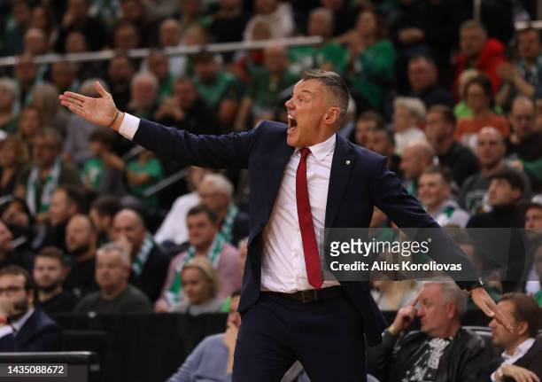 Sarunas Jasikevicius, Head Coach of FC Barcelona in action during the 2022/2023 Turkish Airlines EuroLeague Regular Season Round 4 match between...