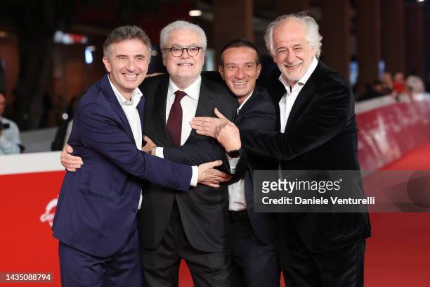 Valentino Picone, director Roberto Andò, Salvatore Ficarra and Toni Servillo attend the red carpet for "La Stranezza" during the 17th Rome Film...