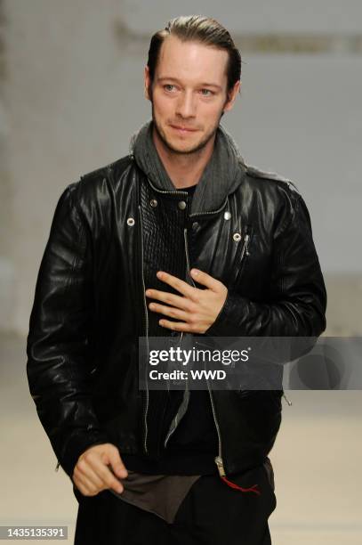 Fashion designer Damir Doma on the runway after his spring 2014 show.