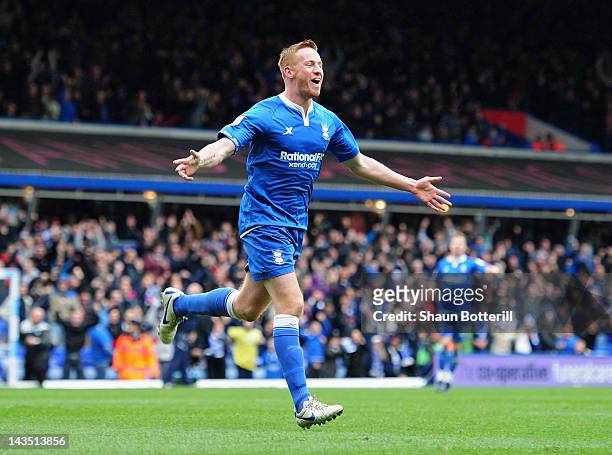 Adam Rooney of Birmingham City celebrates after scoring during the npower Championship match between Birmingham City and Reading at St Andrew's...