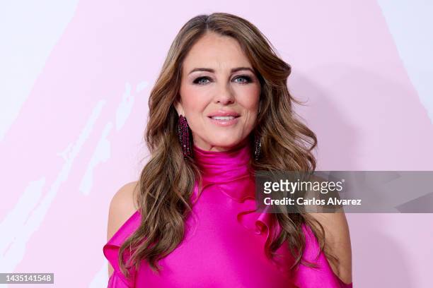 Elizabeth Hurley attends the "Cancer Ball" Charity Dinner presented by Elle Magazine at the Royal Theater on October 20, 2022 in Madrid, Spain.