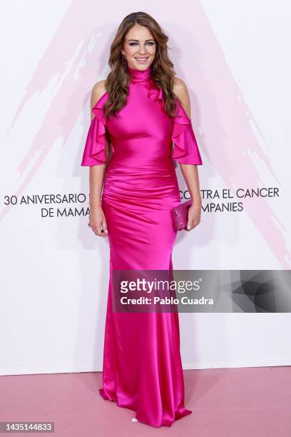 British actress Elizabeth Hurley attends the "Cancer Ball" Charity Dinner presented by Elle Magazine at the Royal Theatre on October 20, 2022 in...