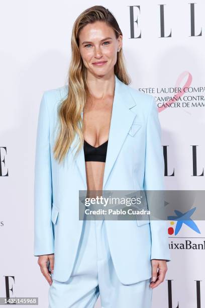 Model attends the "Cancer Ball" Charity Dinner presented by Elle Magazine at the Royal Theatre on October 20, 2022 in Madrid, Spain.