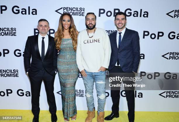 Gary Vaynerchuk, Kailee Scales, French Montana and Adam Braun attend the 2022 Pencils of Promise Gala at Museum of Moving Image on October 20, 2022...