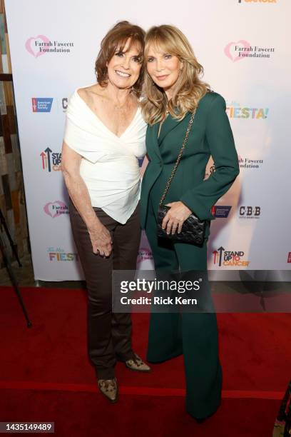Linda Gray and Jaclyn Smith attend the 2022 Farrah Fawcett Foundation Tex-Mex Fiesta Benefit on October 20, 2022 in Dallas, Texas.